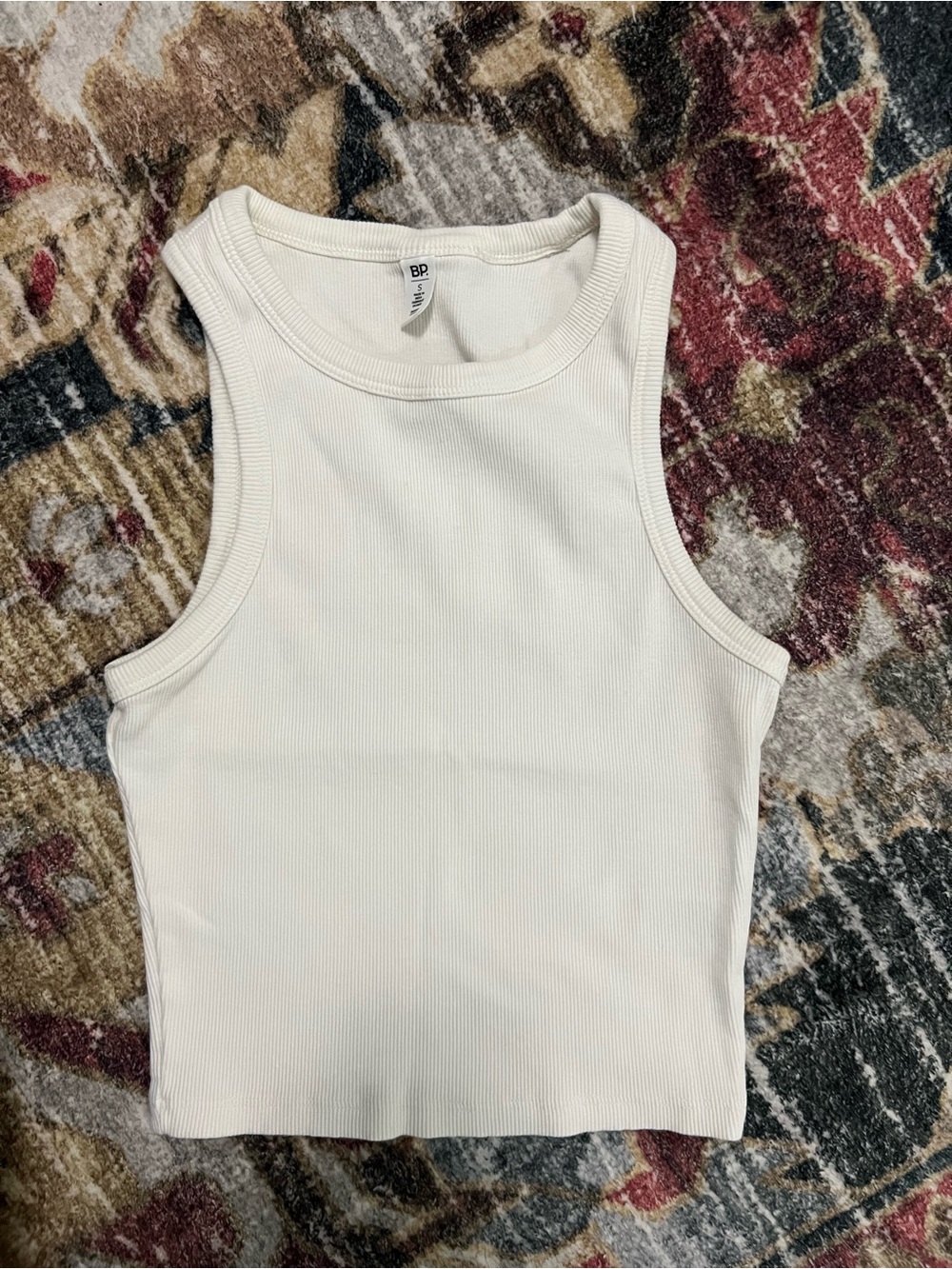 bp Ivory Ribbed Tank Top - Women's Sleeveless Crop